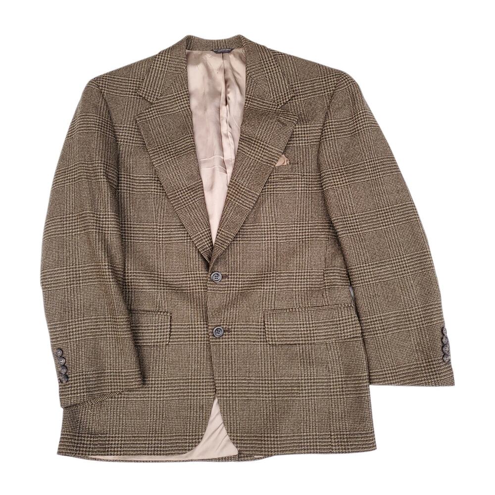 Vintage Bill Blass Ivy Prep Wool Glen Plaid Blazer Jacket Sport Coat 42R?